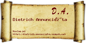 Dietrich Annunciáta névjegykártya